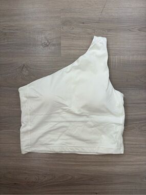 NWOT Avia One-Shoulder White Crop Workout Top